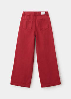 Wide leg jeans with buttons — Red 4