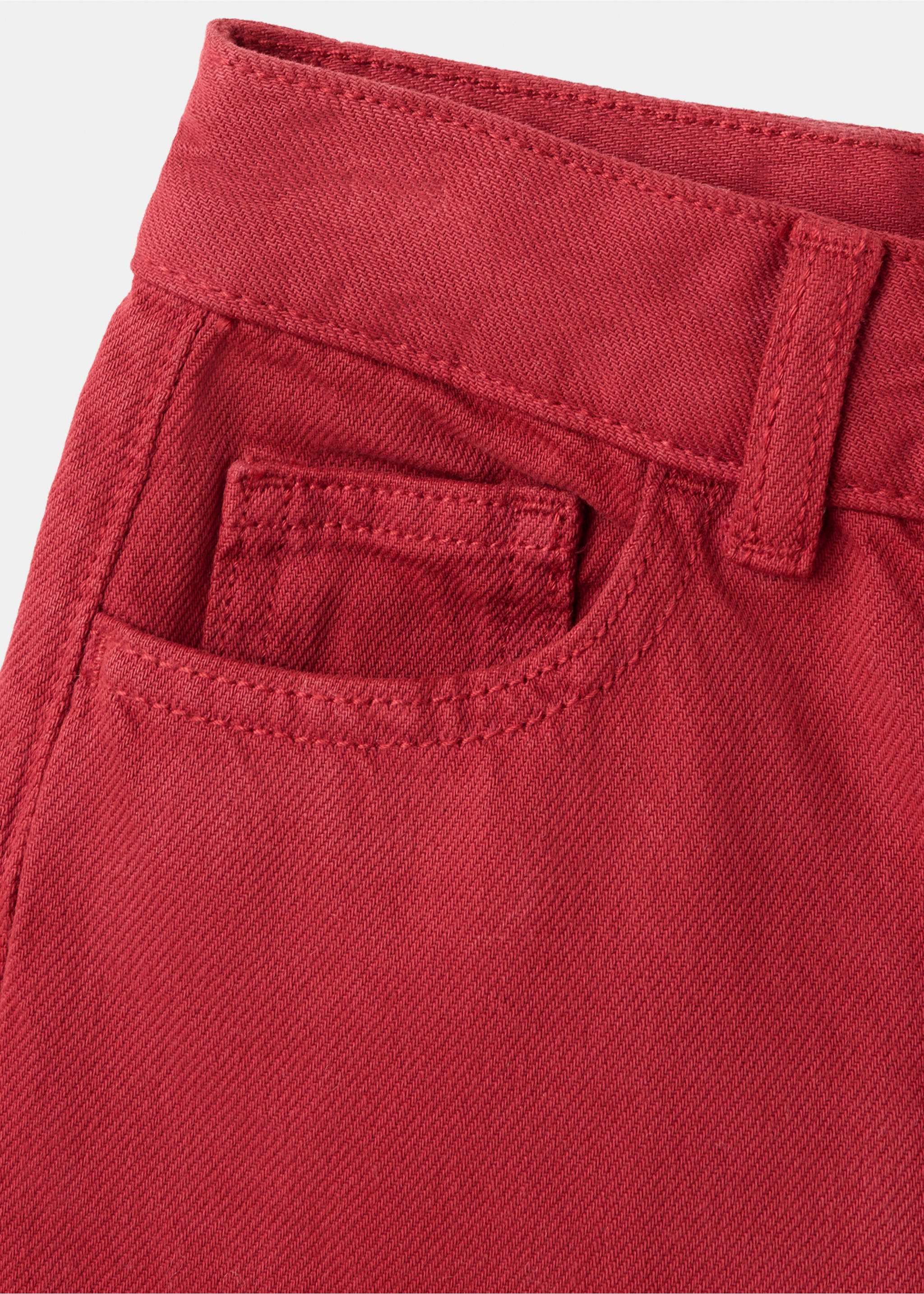 Calças de ganga wide leg com botões - Pormenor do artigo 8, Vermelho. Ref: 37006355-00.