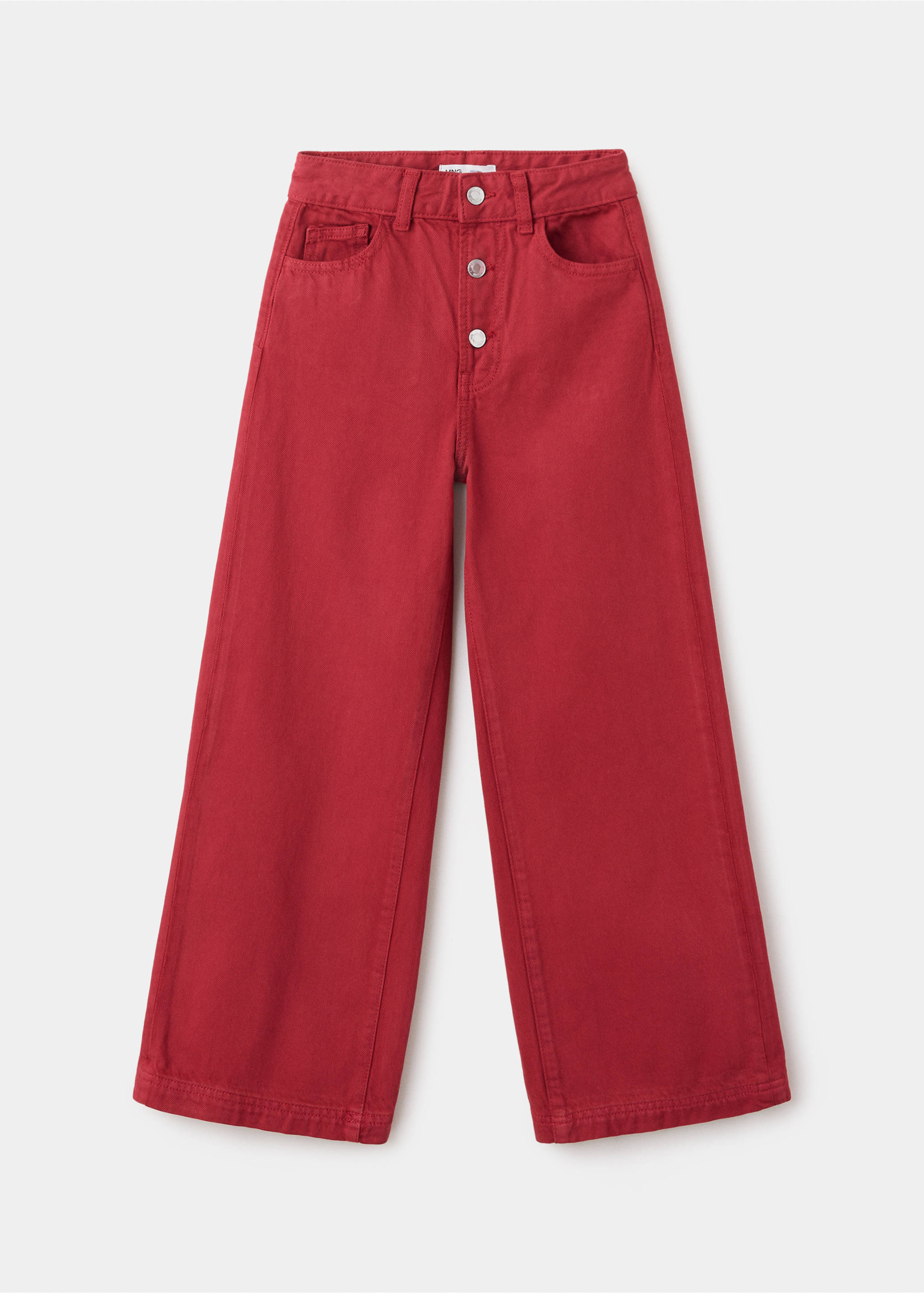 Calças de ganga wide leg com botões - Artigo sem modelo, Vermelho. Ref: 37006355-00.