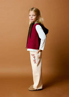Straight-leg jeans with floral embroidery detail — Ecru 1