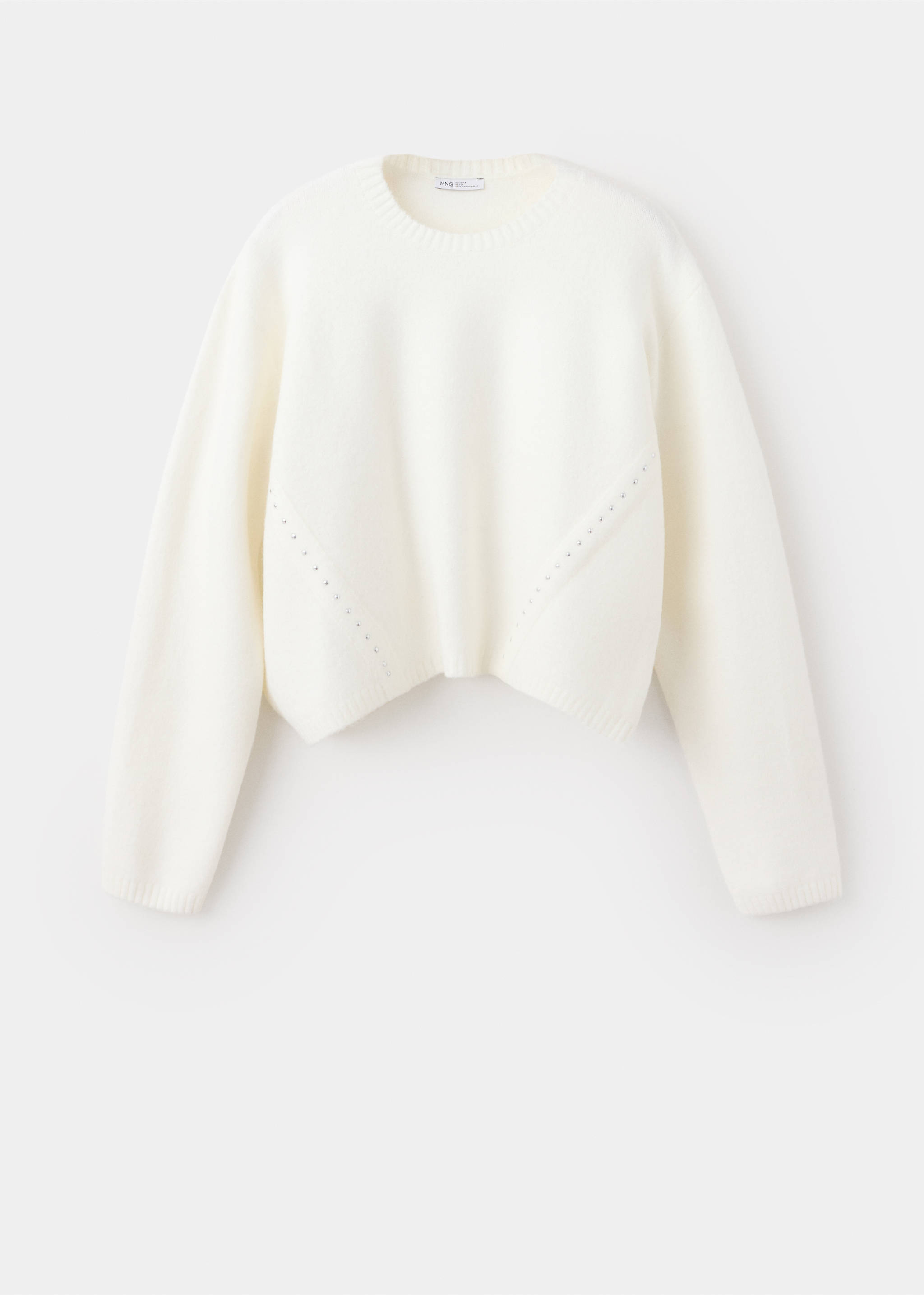 Jersey with stud detail - Article without model, Off White. Ref: 37006358-00.