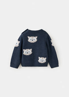 Printed jersey with button detail — Indigo Blue 4