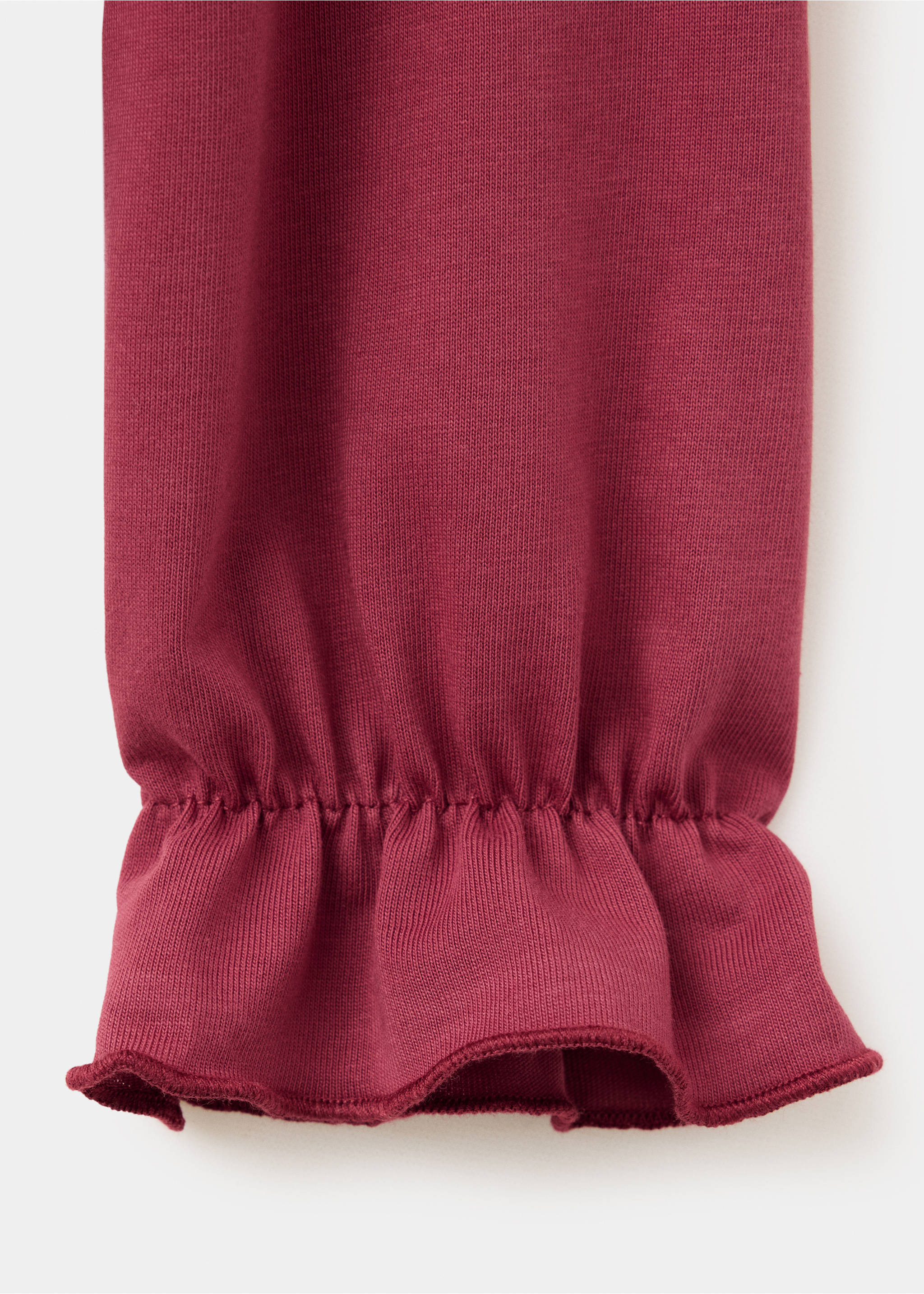 Frills cotton t-shirt - Details of the article 0, Cherry. Ref: 37006362-00.