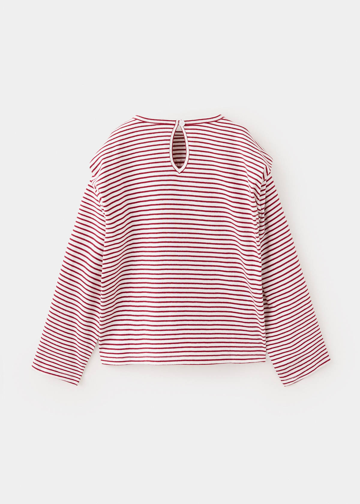 Striped t-shirt with embroidered detail — Cherry