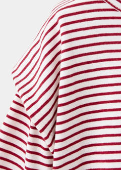 Striped t-shirt with embroidered detail — Cherry 5