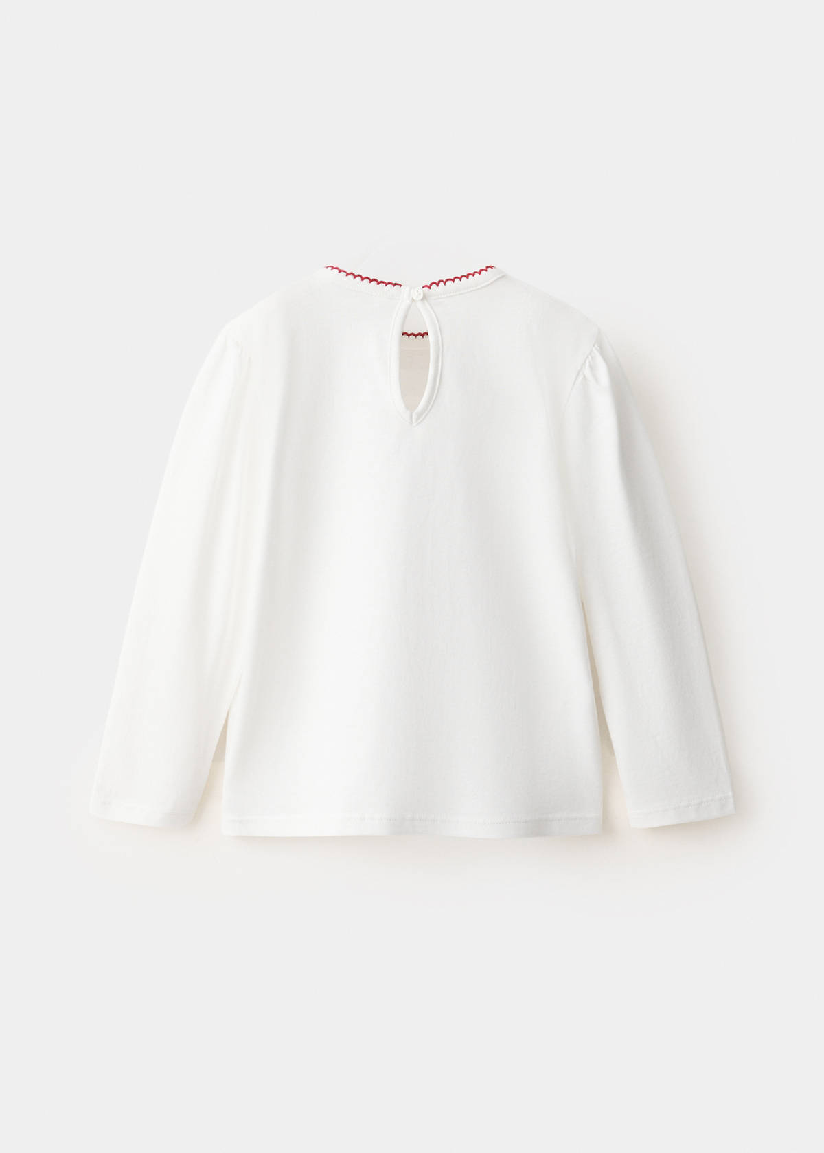 Cotton tee with embroidered text — Off White