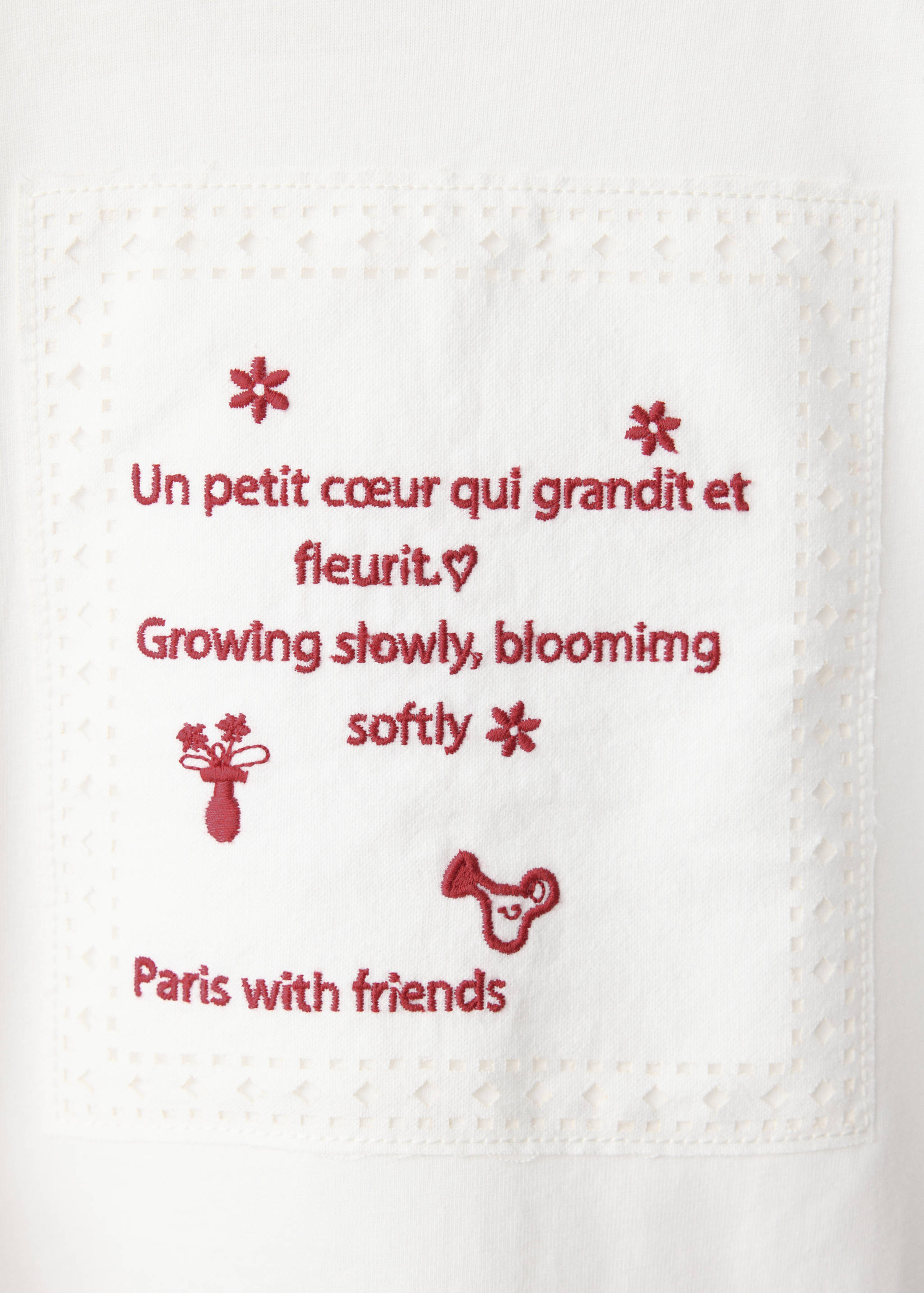T-shirt coton inscription brodée - Détail de l'article 8