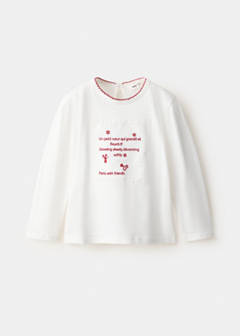 Cotton tee with embroidered text — Off White 3
