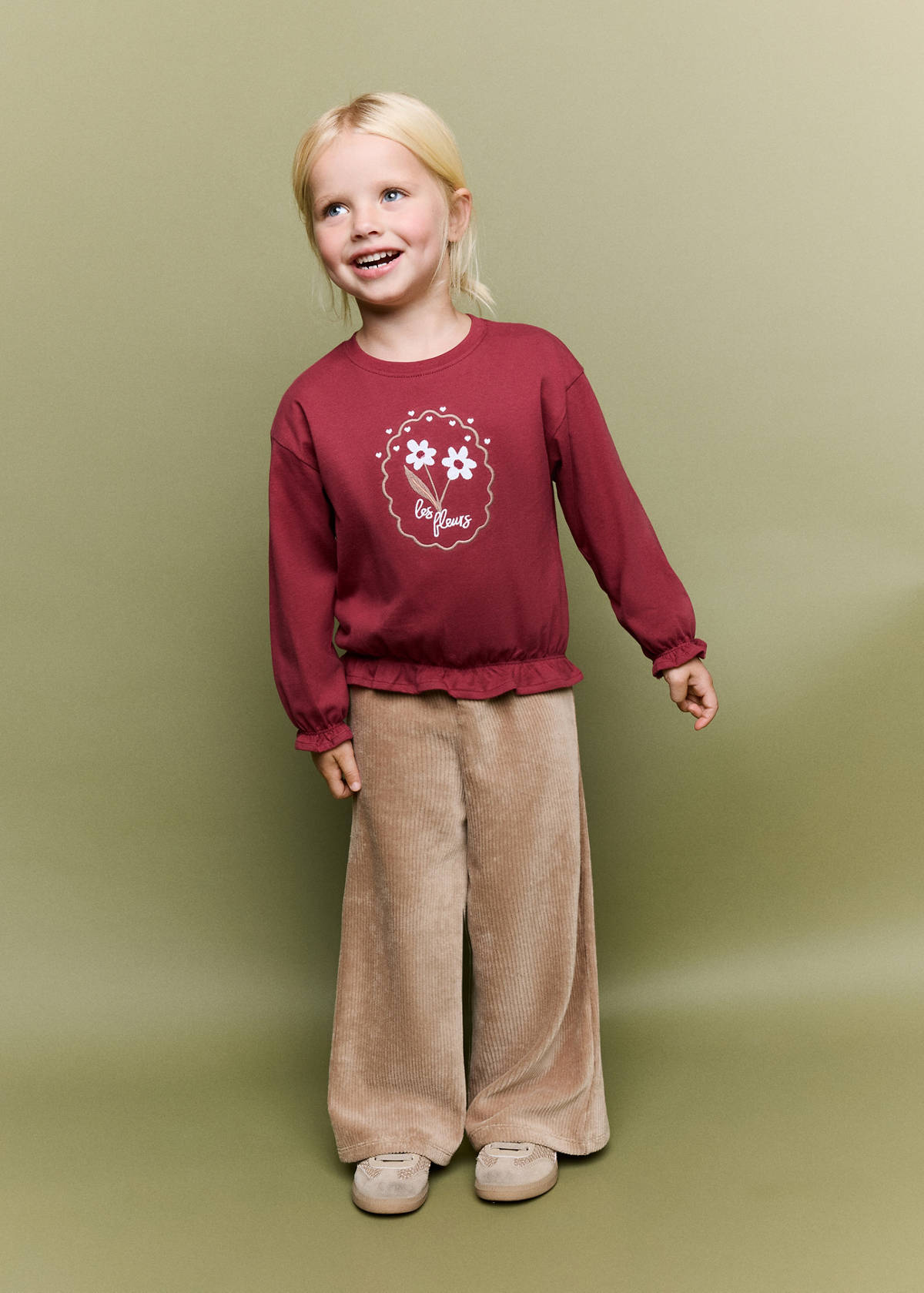 T-shirt with embroidered detail — Cherry