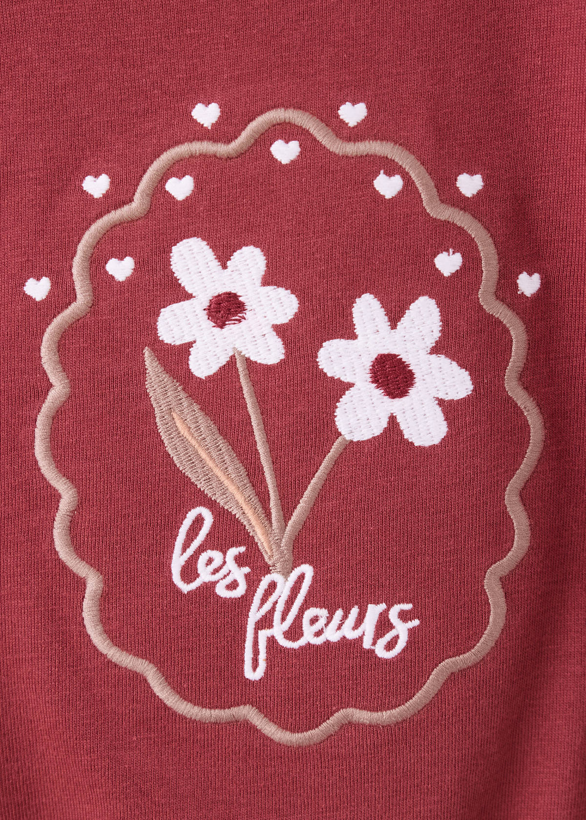 T-shirt with embroidered detail — Cherry