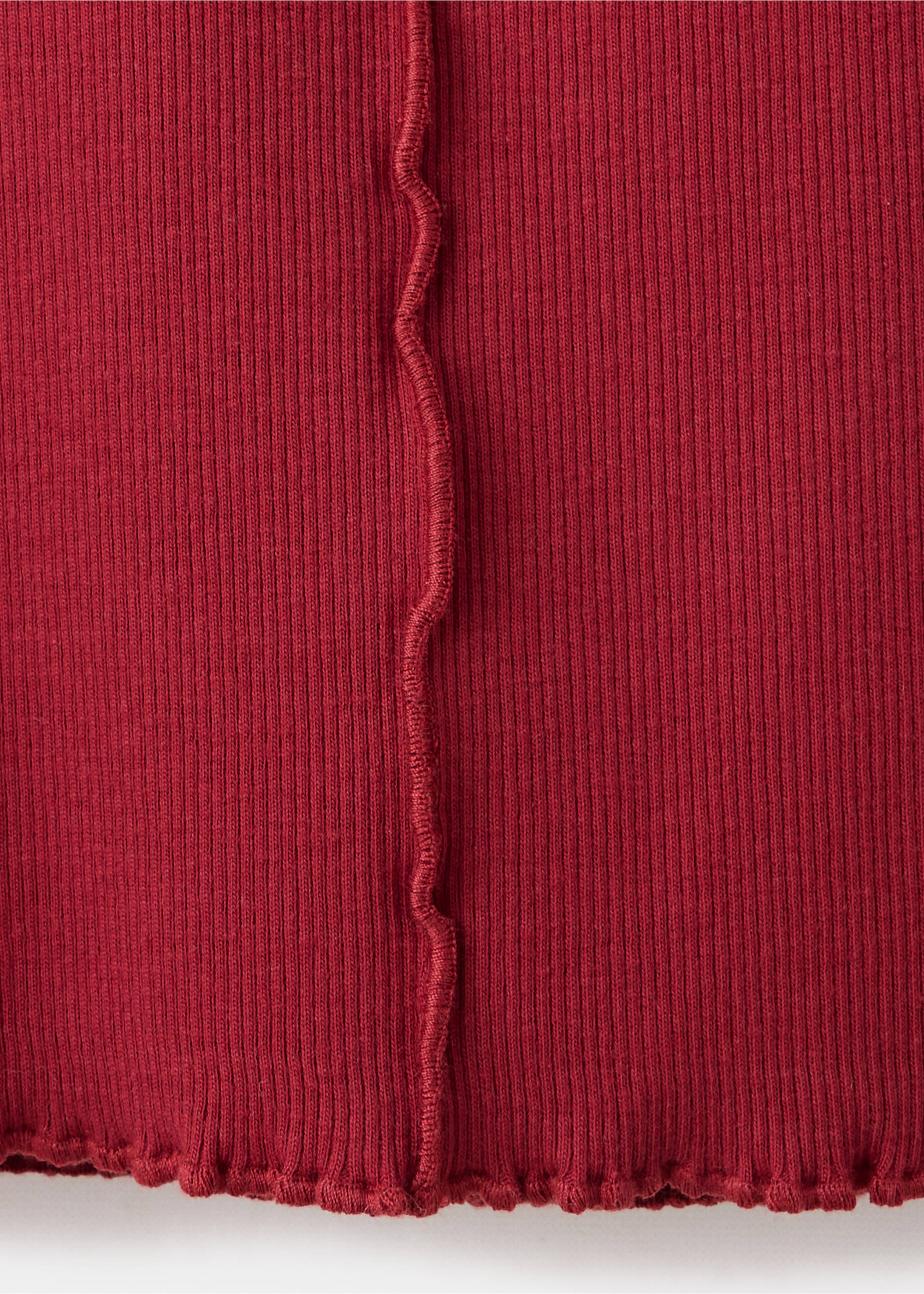 T-shirt côtelé coutures ondulées - Détail de l'article 8, Rouge. Ref: 37006366-00.