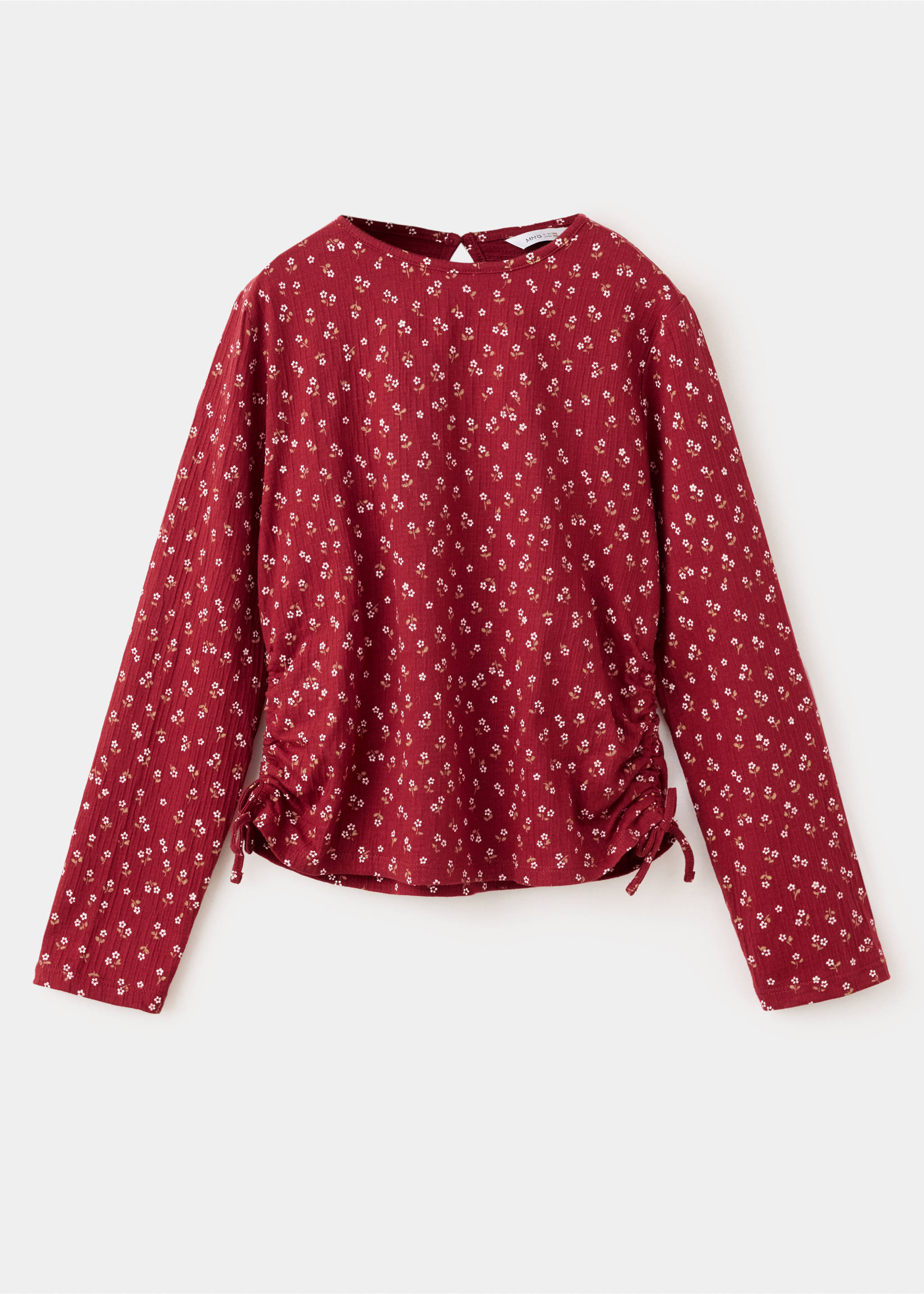 T-shirt with floral texture - Article without model, Cherry. Ref: 37006367-00.