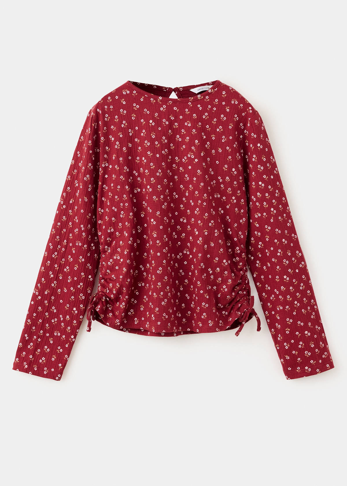 T-shirt with floral texture — Cherry