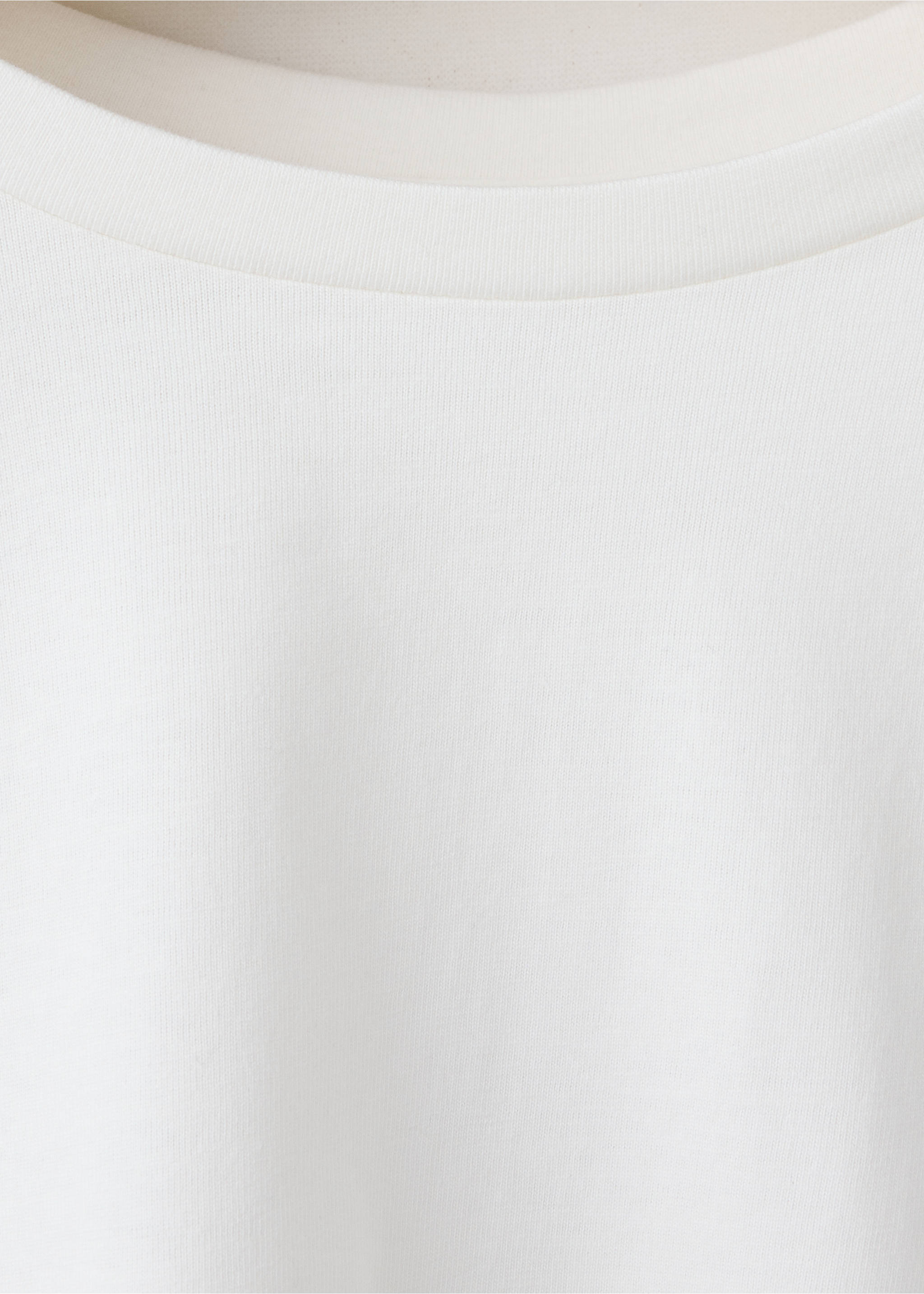 Printed long sleeve t-shirt - Details of the article 8, Ecru. Ref: 37006368-00.