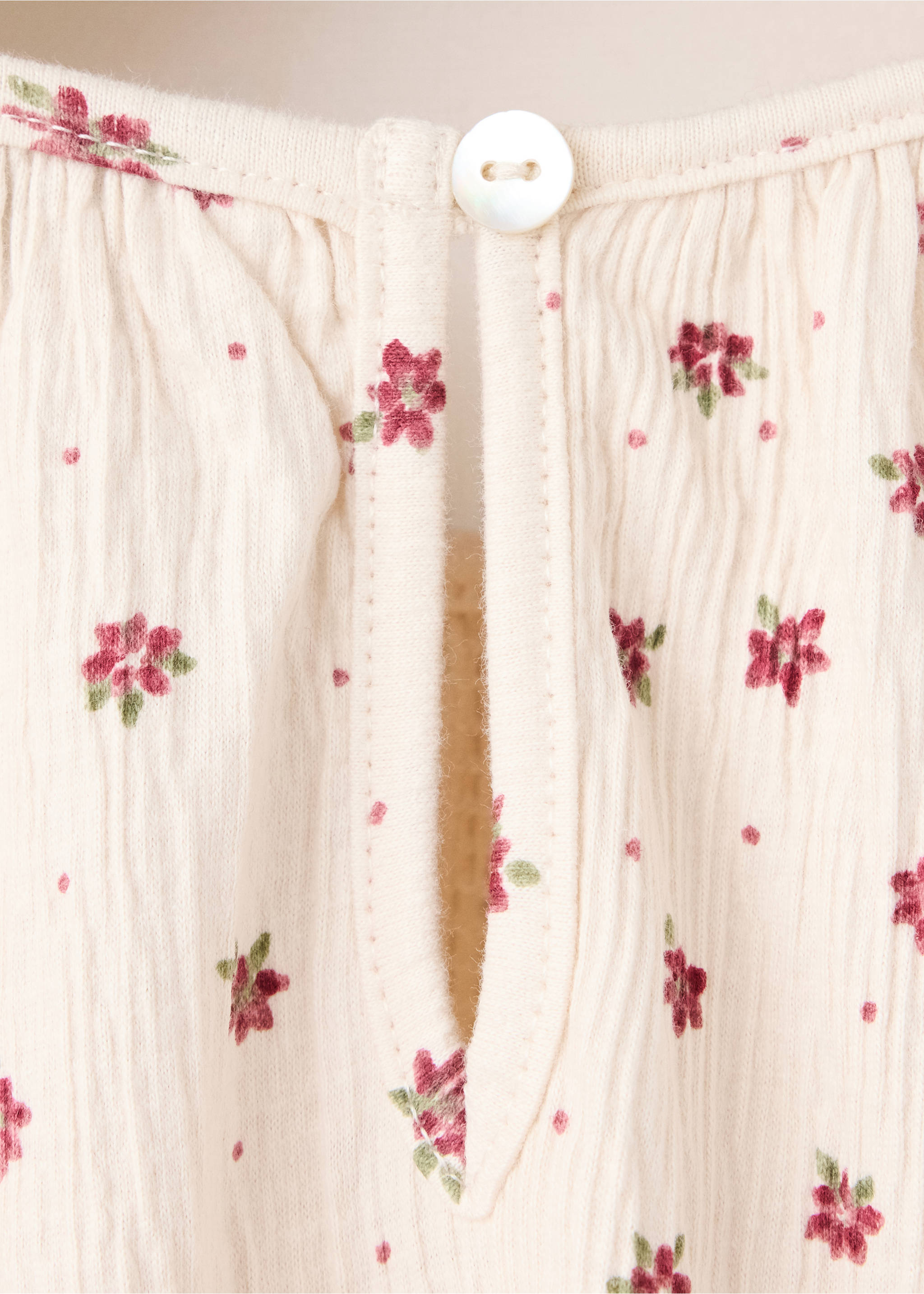 Cotton flower T-shirt - Details of the article 8, Off White. Ref: 37006371-00.