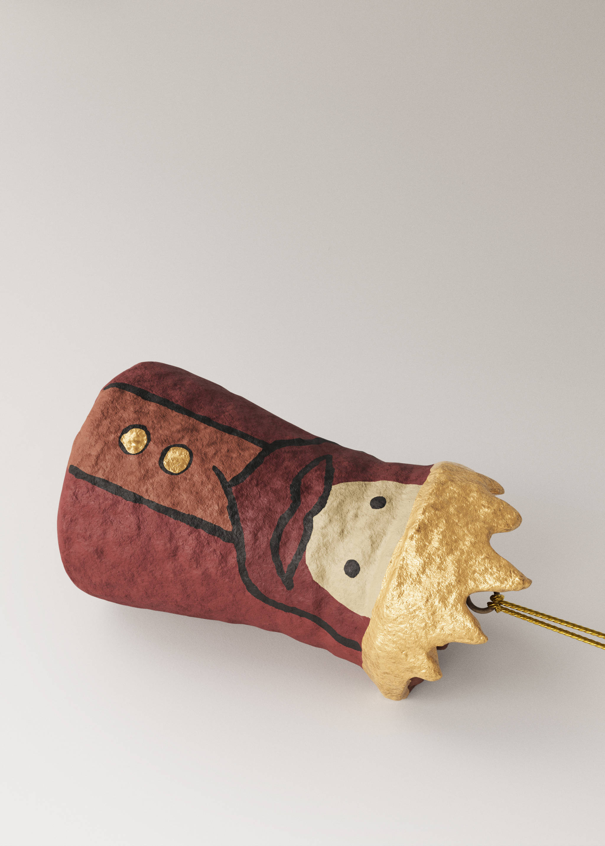 Three Wise Men Christmas tree ornaments in blue, burgundy, and green with gold crowns.