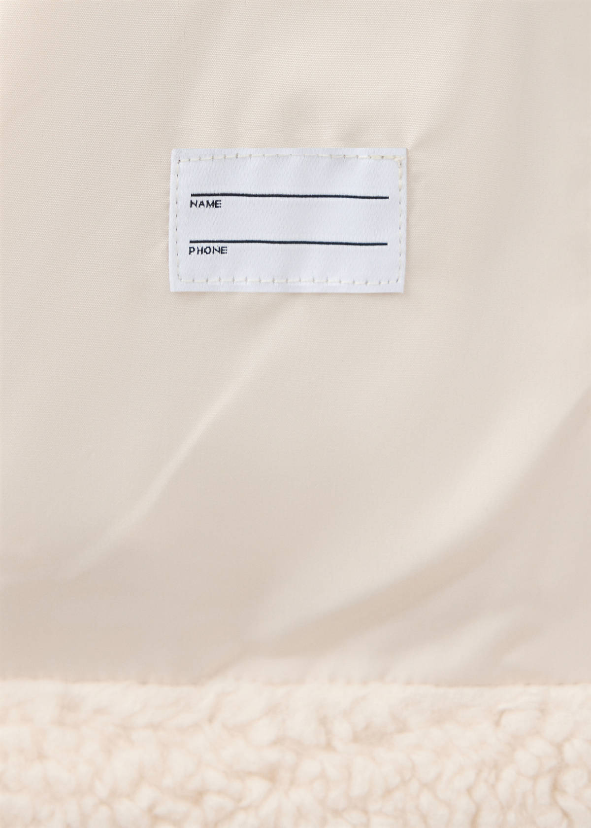 Shearling coat with buttons — Ecru