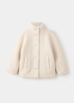 Shearling coat with buttons — Ecru 2