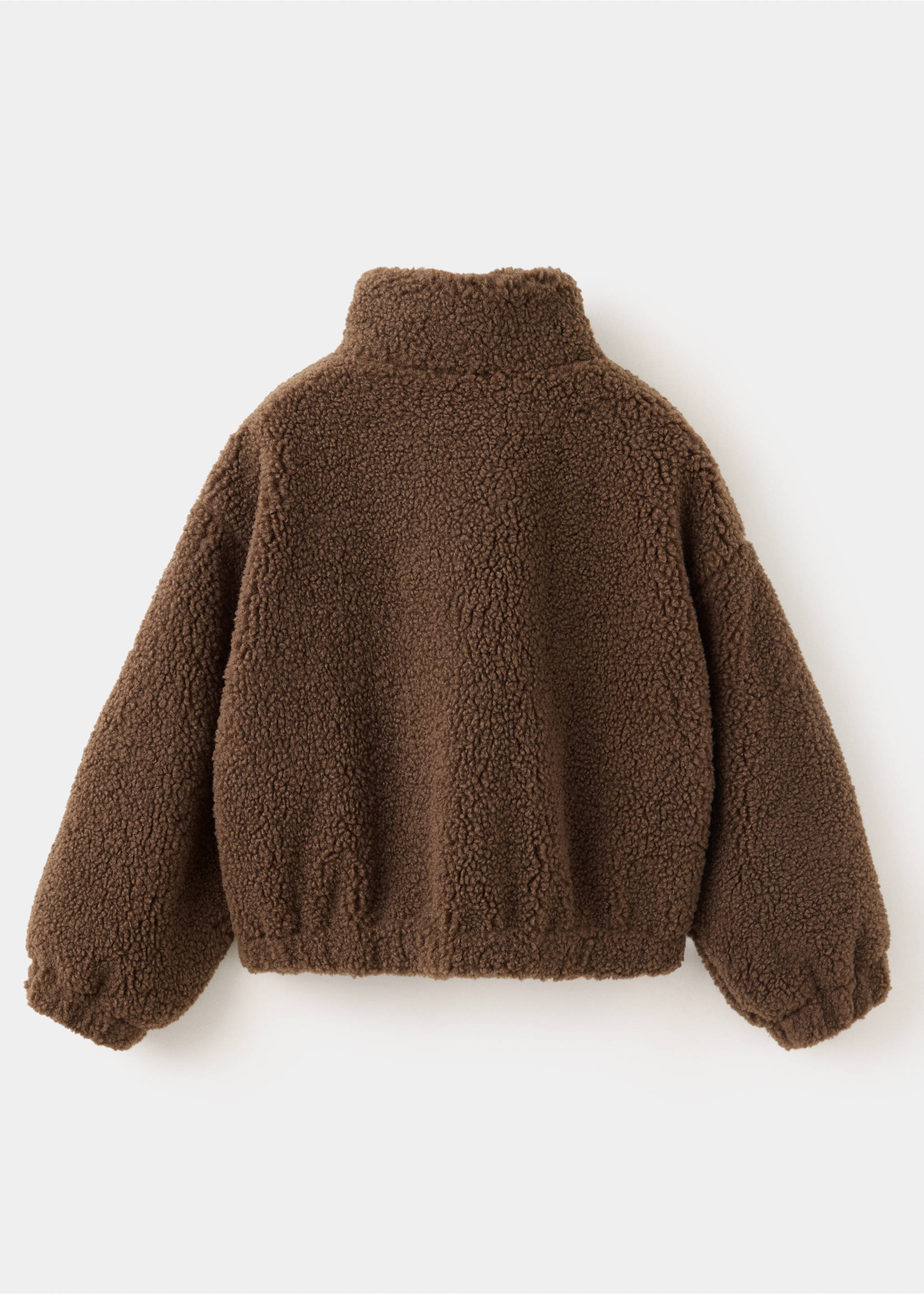 Shearling-effect coat - Reverse of the article, Chocolate. Ref: 37007118-00.