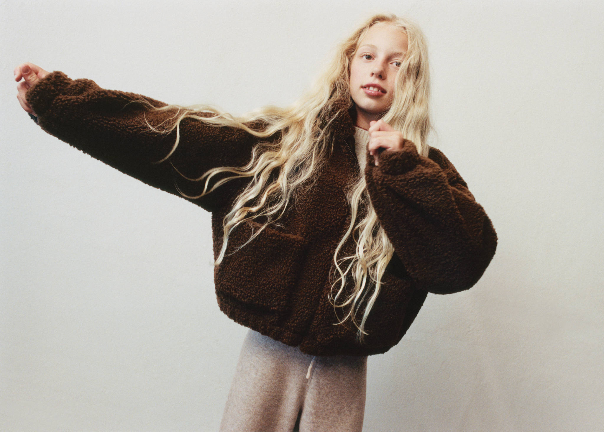 Shearling-effect coat - Panoramic plane