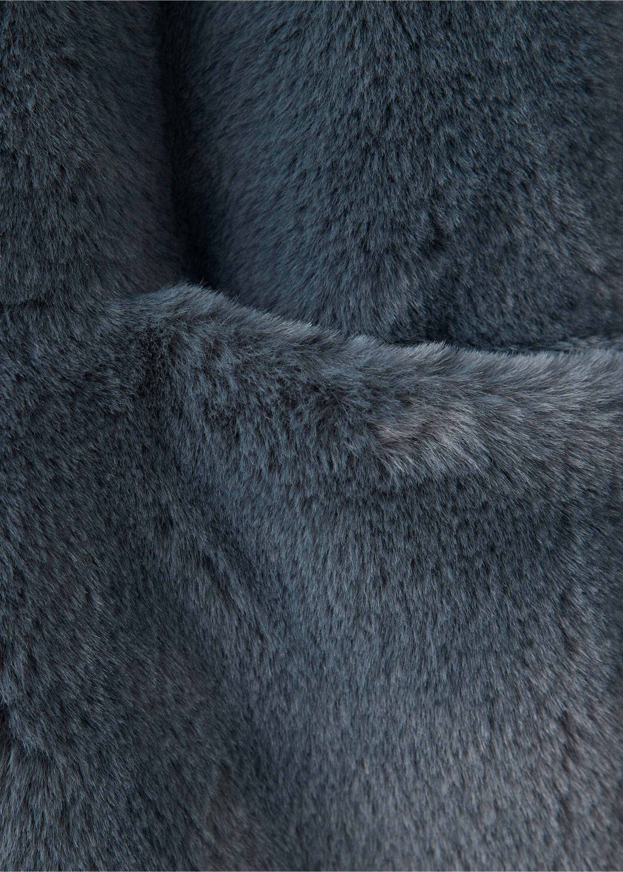Long faux-fur coat - Details of the article 0, Charcoal. Ref: 37007119-00.