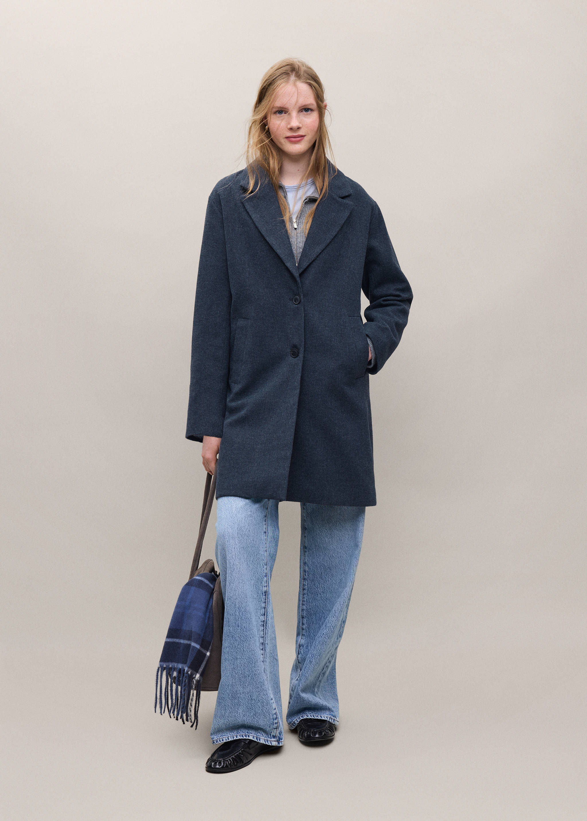 Manteau coupe midi drap de laine - Plan général