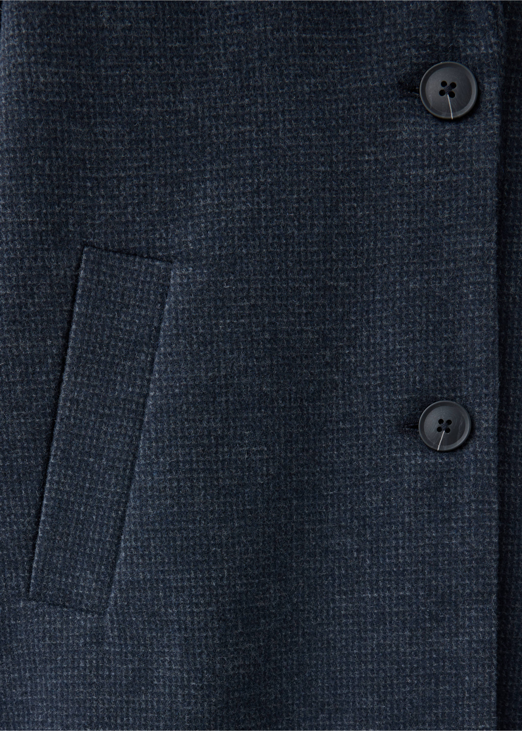 Manteau coupe midi drap de laine - Détail de l'article 0, Bleu marine foncé. Ref: 37007120-00.