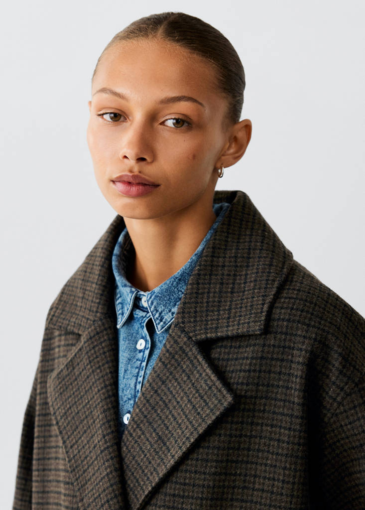 Oversized checked wool coat - thumbnail 5