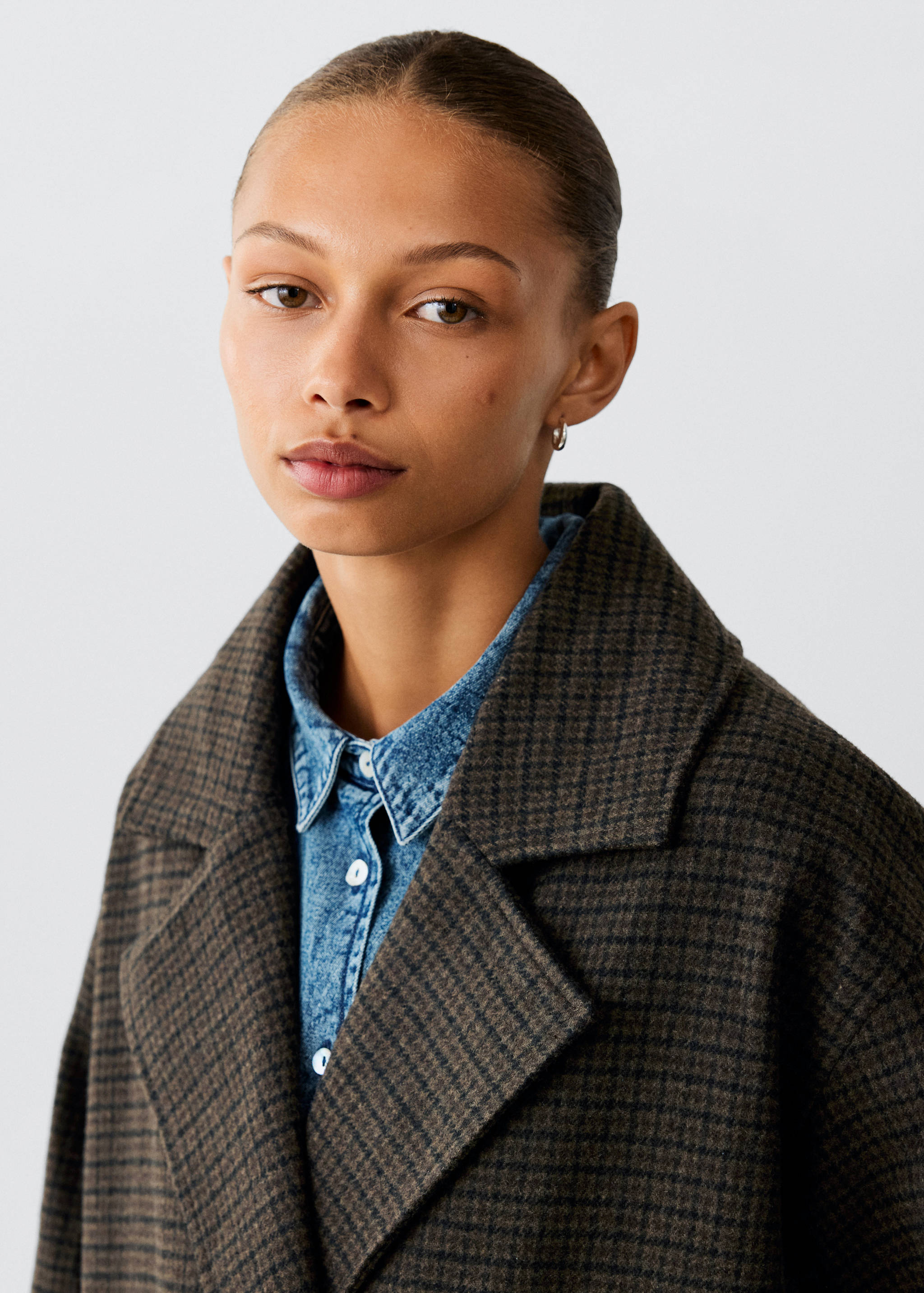 Manteau oversize en drap à carreaux - Détail de l'article 1
