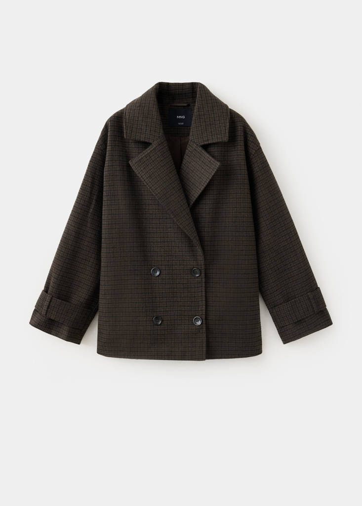 Oversized checked wool coat - thumbnail 4
