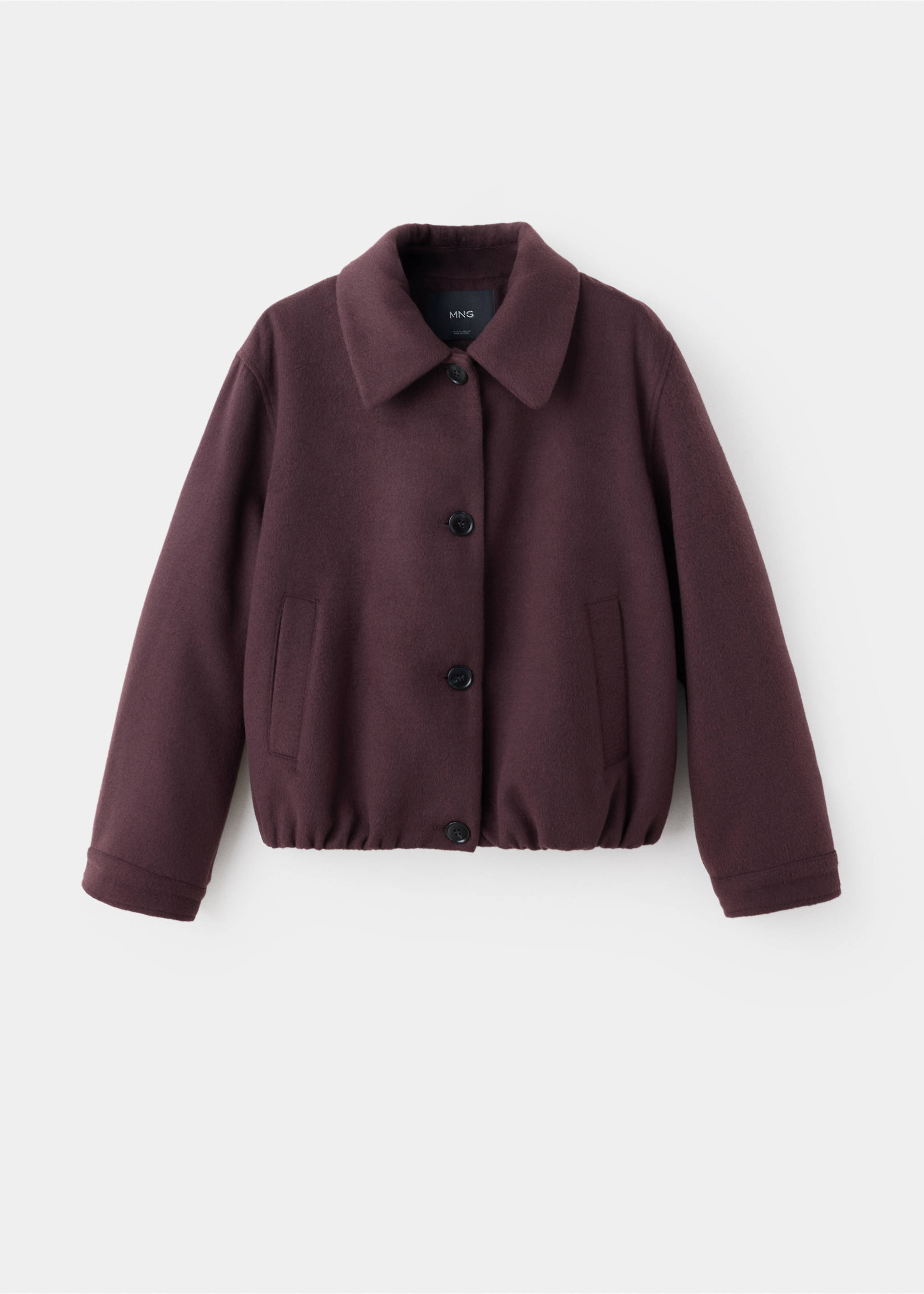 Short coat with a shirt collar - Article without model, Maroon. Ref: 37007122-00.