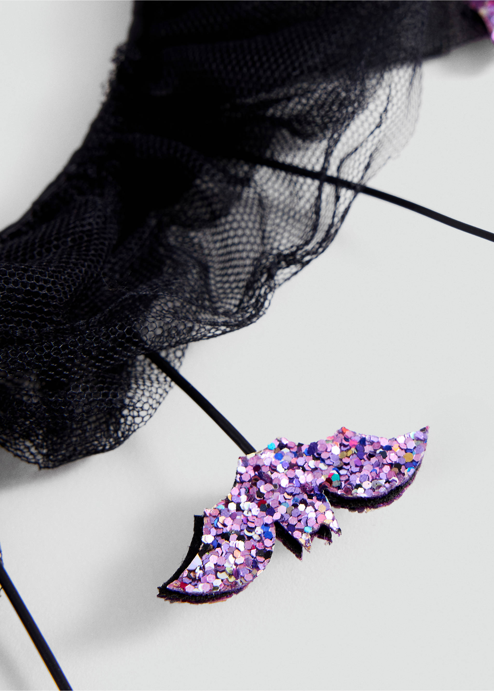Glitter bat headband - Details of the article 1, Black. Ref: 37007124-00.