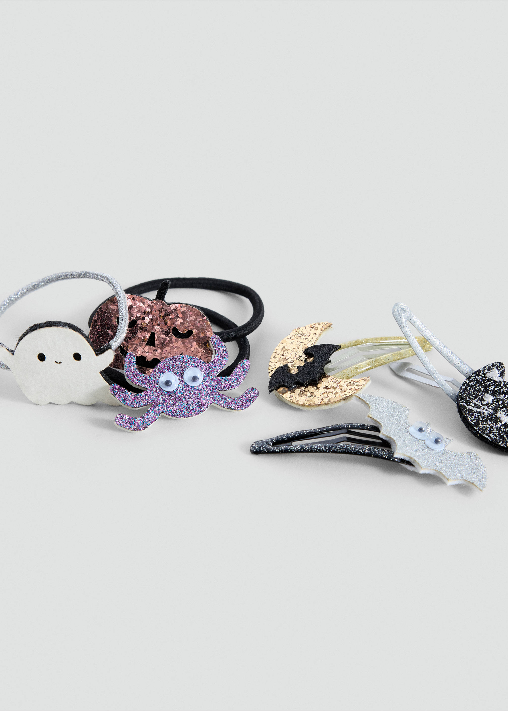 Pack of 6 Halloween hair clips and hair ties - Medium plane, Silver. Ref: 37007125-00.
