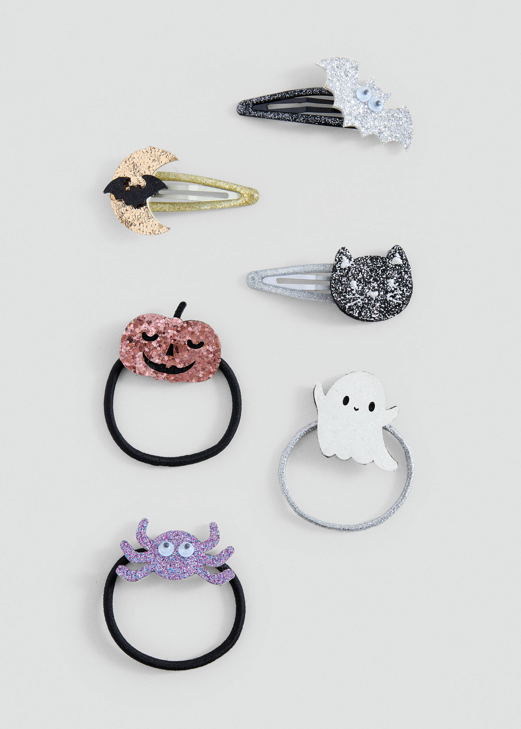 Pack of 6 Halloween hair clips and hair ties - Article without model