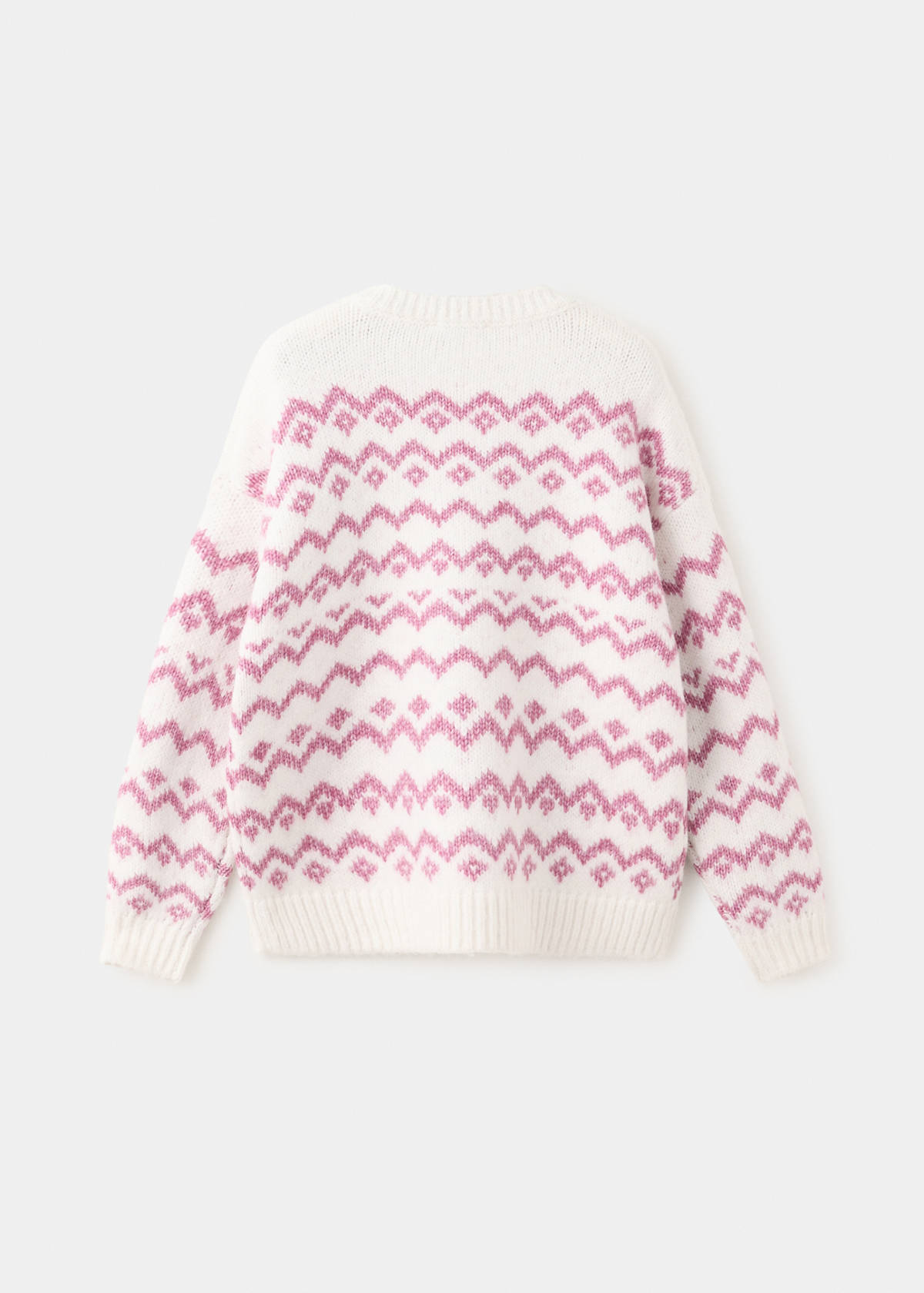 Knitted sweater with trim — Pink