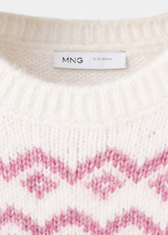 Knitted sweater with trim — Pink 4