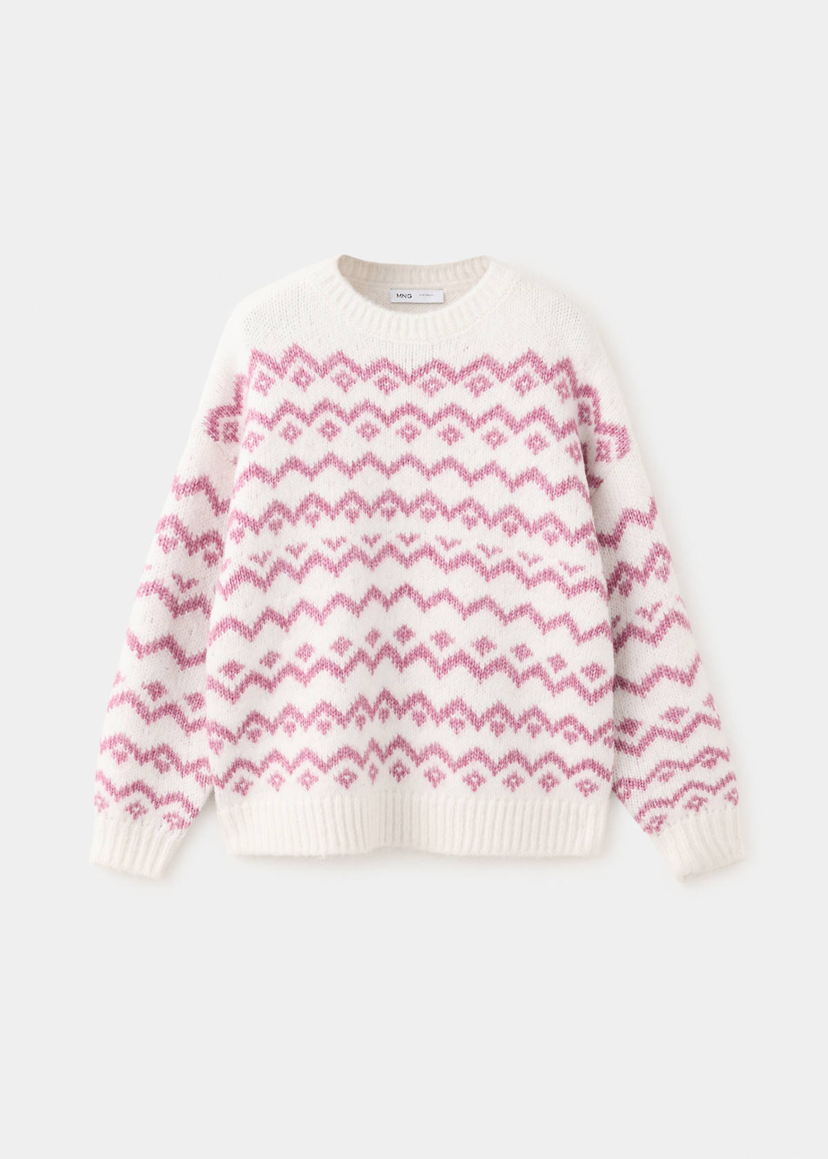 Knitted sweater with trim — Pink