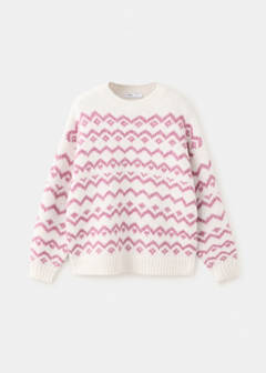 Knitted sweater with trim — Pink 2