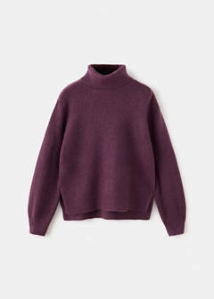 Turtleneck knit sweater — Maroon 1
