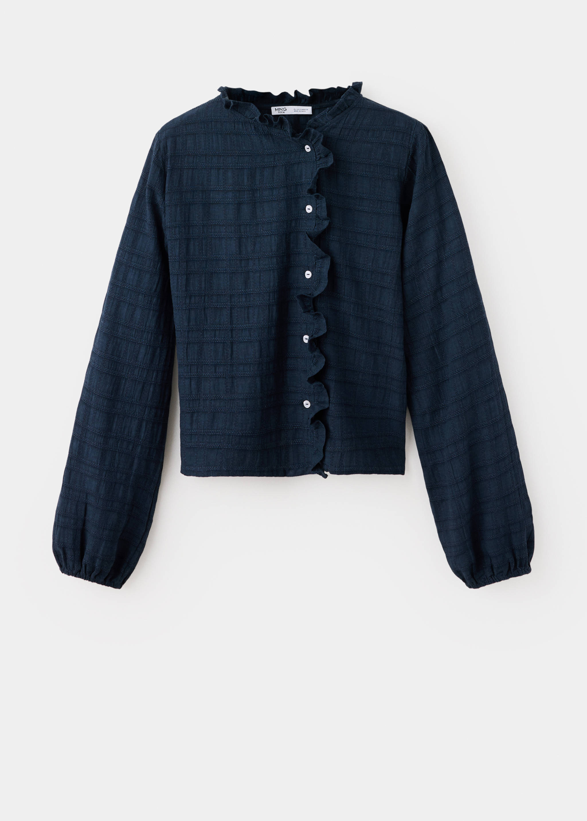 Blouse texturée avec détail à volant - Article sans modèle