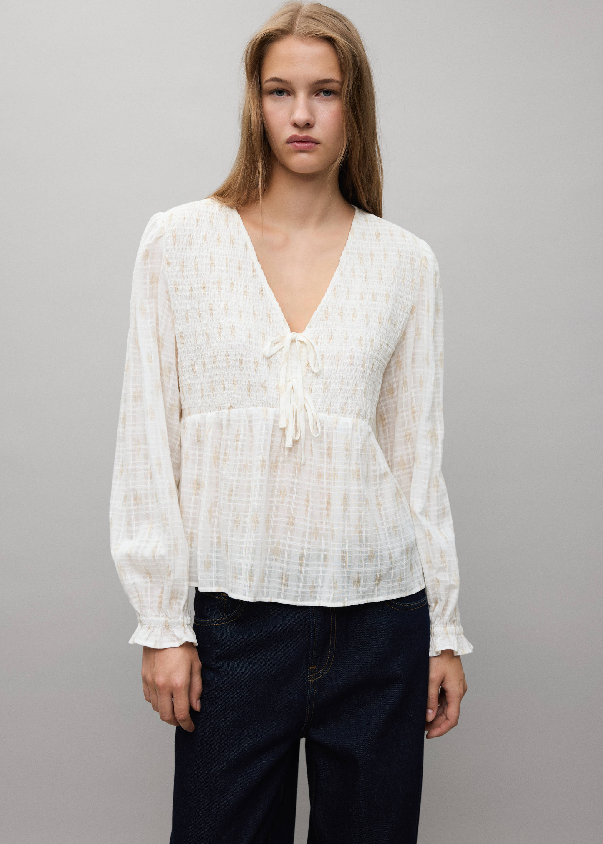 100% cotton gathered shirt - Medium plane