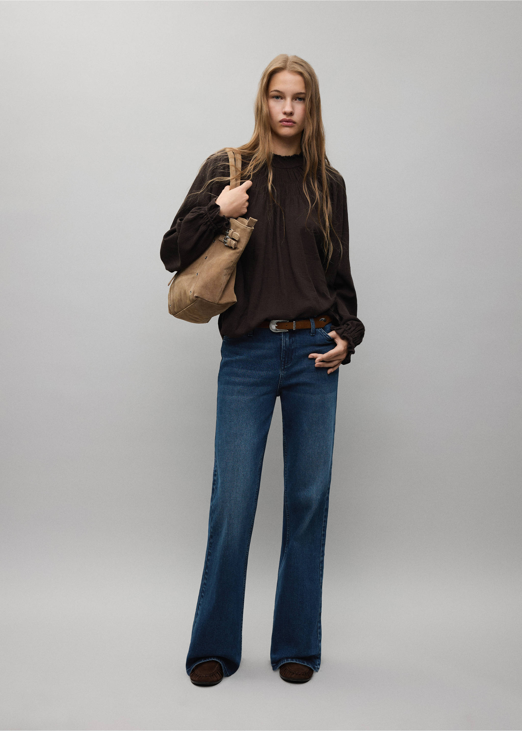 Jeans low waist flare - Plano general, Azul oscuro intenso. Ref: 37007139-00.