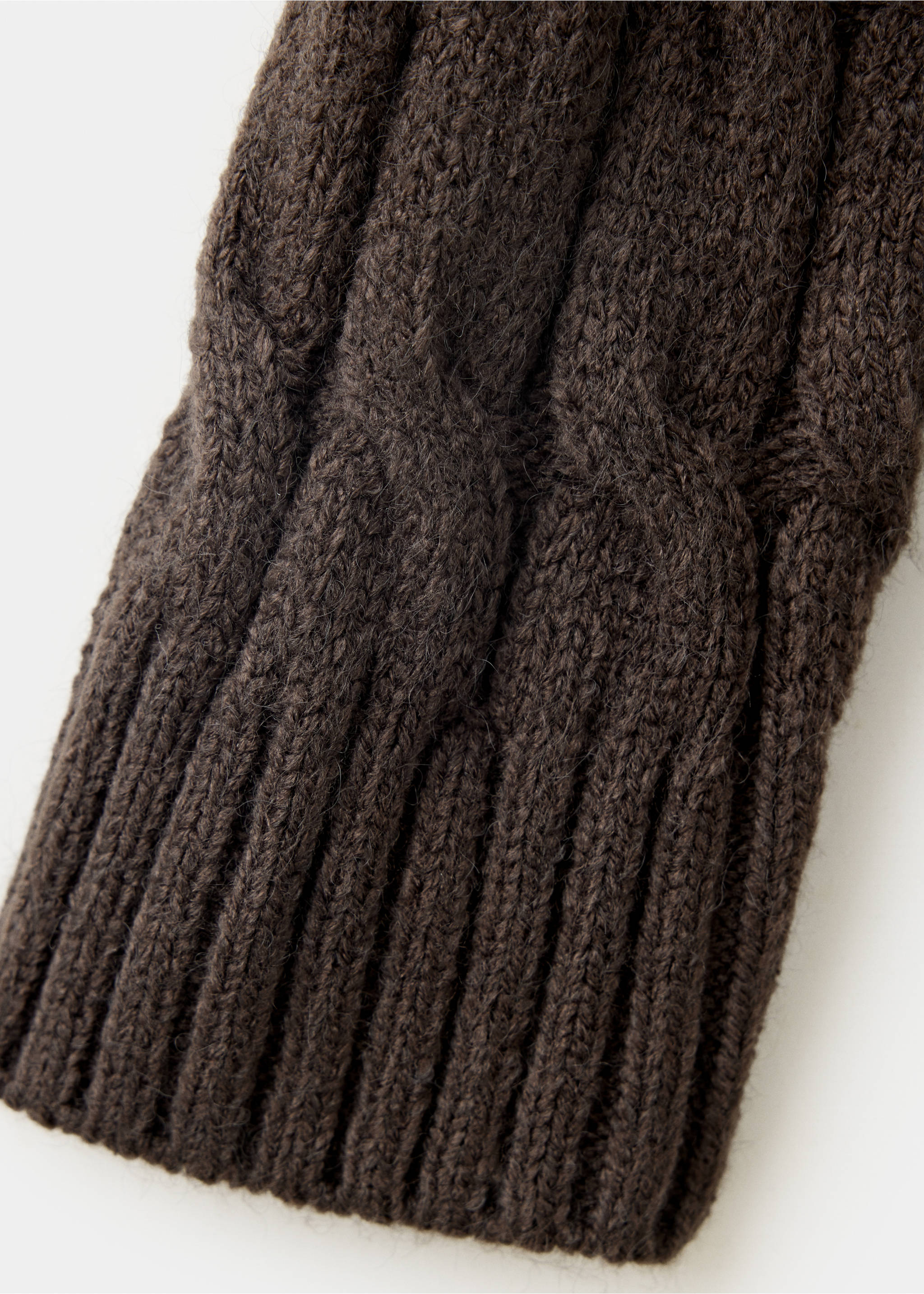 Twisted turtleneck sweater - Details of the article 0, Brown. Ref: 37007140-00.
