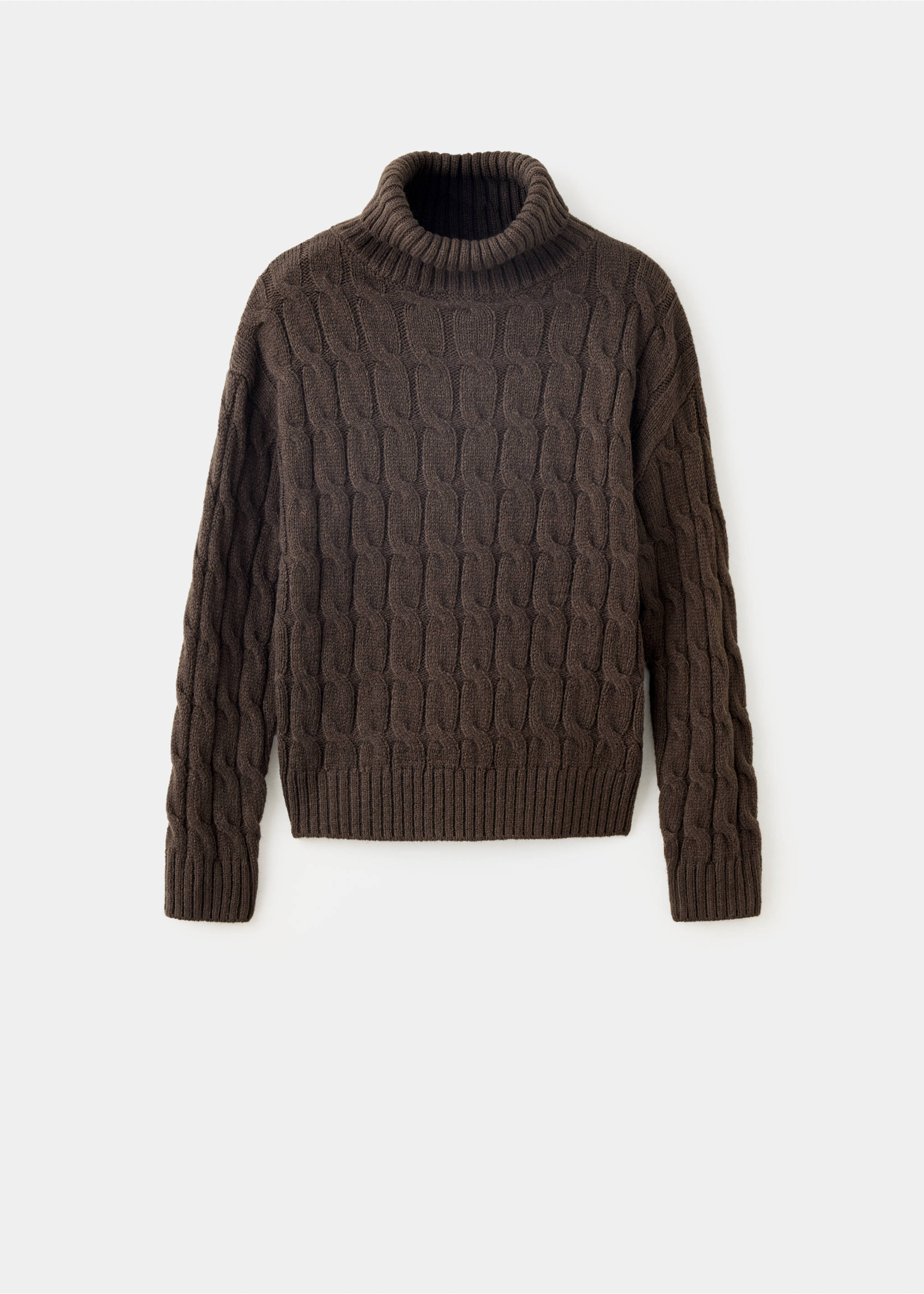 Twisted turtleneck sweater - Article without model, Brown. Ref: 37007140-00.
