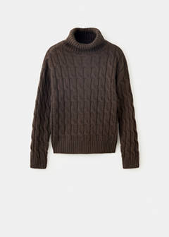 Twisted turtleneck sweater — Brown 6