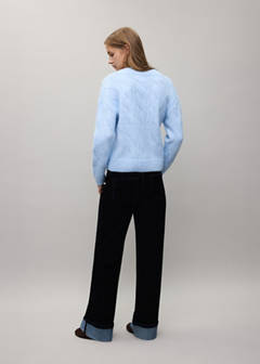 V-neck braided sweater — Sky Blue 4