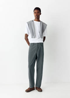 Straight corduroy trousers — Blue 2