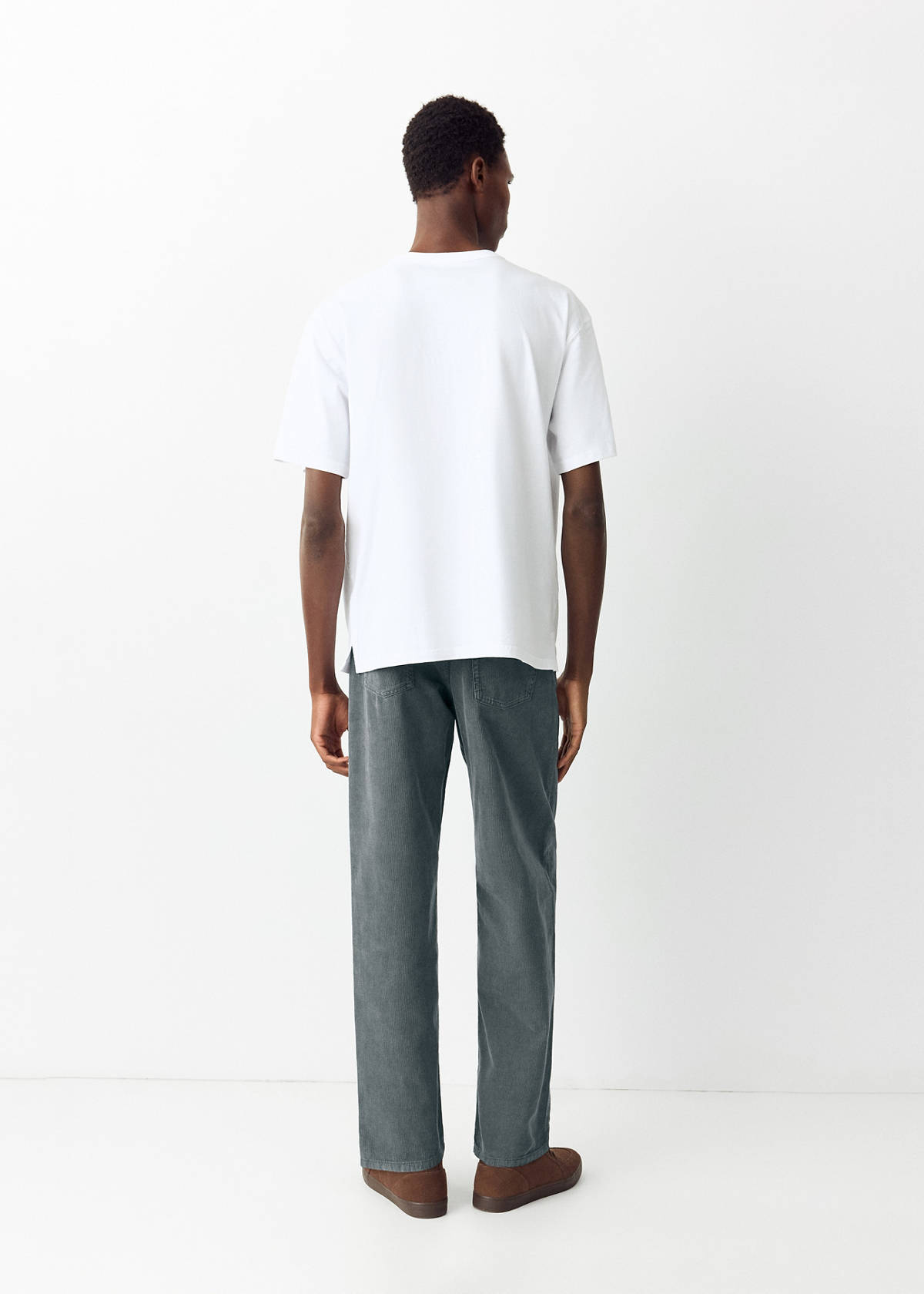 Straight corduroy trousers — Blue