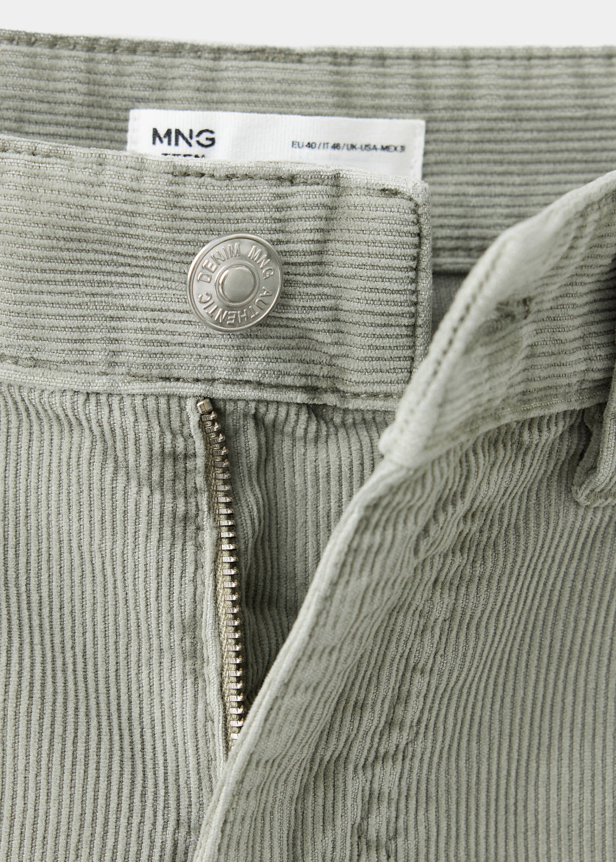 Straight corduroy trousers — Khaki