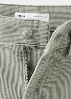 Straight corduroy trousers — Khaki 7